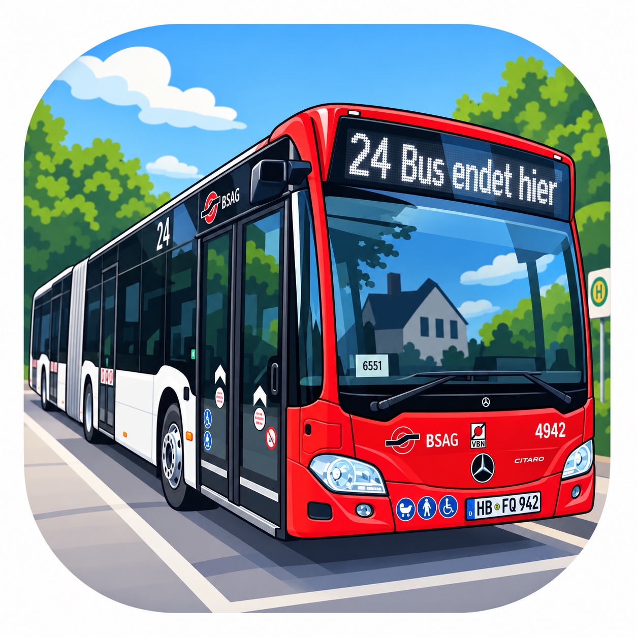 Depot-App-Logo mit einem rot-weißen BSAG-Bus der Linie 24